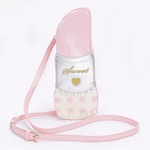 Pink and Silver Women's Crossbody Bag